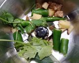 A picture of step 2 of Alu vadi (colacasia leaves fritters).
