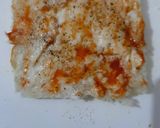 A picture of step 2 of Chessey bread sandwich.