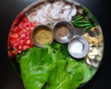 A picture of step 1 of Palak Paneer.