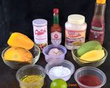 A picture of step 1 of Mango prawn cocktail.
