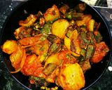 A picture of step 12 of #Ramadan.. Bhindi tometo de pyaza.