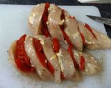 Foto del paso 1 de la receta Pechugas de pollo rellenas de queso Gorgonzola y pimiento asado