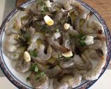 Foto del passaggio 1 della ricetta Fusilloni con mazzancolle, datterini gialli, pesto di basilico e San Daniele croccante
