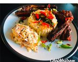 A picture of step 4 of Lime and chilli rice with sticky spicy pork ribs and homemade coleslaw.