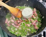 Une image de l'étape 12 de Torsades rouges au lard, petits pois et Boursin®️.