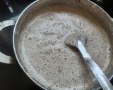 A picture of step 1 of Ragi dosa with sambar and chutney.