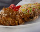 A picture of step 8 of Colored Rice with Wet fried Beef.