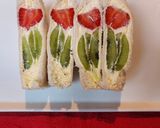 A picture of step 12 of Tulip sandwich /fruit sandwich.