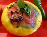 A picture of step 2 of Rainbow Dhokla.