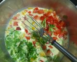 A picture of step 3 of Bell Pepper & Flour Triangle Fritters.
