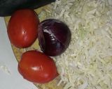 A picture of step 2 of Veggie spaghetti and peppered fish.