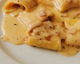 Foto del paso 5 de la receta: Paccheri con Panceta a la crema de Camembert