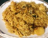 A picture of step 4 of Chicken akhni pulao.