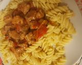 A picture of step 4 of Sara's pork concoction xx.