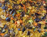 A picture of step 7 of Vegetable Paella.