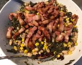 Une image de l'étape 11 de Salade aux deux haricots,maïs,lard fumé et tomates séchées.