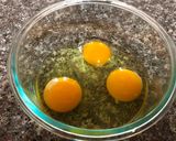 A picture of step 1 of Tamagoyaki [ Japanese rolled omelet].