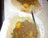 A picture of step 2 of Pasta and beaf peas stew.