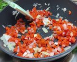A picture of step 3 of Stuffed peppers with a twist! No meat.