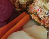 Foto del paso 6 de la receta: Zapallitos rellenos de proteína de soja con verdura (vegano)