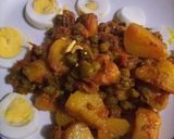 A picture of step 7 of Mattar aloo.