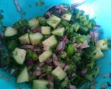 A picture of step 3 of Cucumber Salsa.