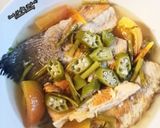 Hình bước làm 5 của món Canh Đuôi Cá Hồi Rau Muống/ Salmon fishtail soup w kangkung