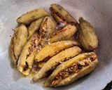 A picture of step 3 of Andhra style stuffed karela.