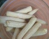 A picture of step 1 of Baby corn manchurian.