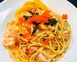 รูปขั้นตอนการทำที่ 4 ของ สปาเก็ตตี้กุ้ง~ไข่ปลา Mentaiko~Prawns Pasta