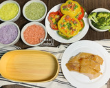 彩米飯、彩椒圈、照燒雞腿、蒜香青花菜便當菜(影片)的食譜步驟11照片