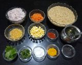A picture of step 3 of Dalia upma (broken wheat upma).