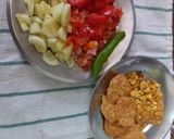 A picture of step 1 of Corn papdi chaat.