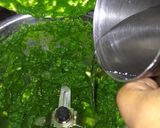 A picture of step 1 of Palak (Spinach) Puris.