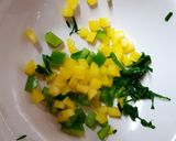 A picture of step 3 of My Soft Cheese, Sweet Pepper + Chopped Chives Spread on toast 😁.