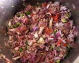 A picture of step 2 of Mince And cheese tortilla wrap.