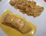 Foto del paso 5 de la receta: Salmón noruego en salsa holandesa con guarnición caramelizada