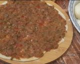 A picture of step 3 of Lahm Bi Ajeen (Middle Eastern Meat Pies).