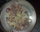 A picture of step 2 of Fried fish,ugali with greens(kunde,managu,terere and spinach).
