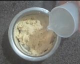 A picture of step 4 of Ghevar with rabri.