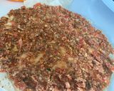 A picture of step 2 of Sfiha (Lebanese Meat Pies).