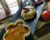 A picture of step 10 of Vegetable Upma with Sambhar.