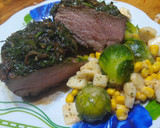 Foto del paso 8 de la receta: Súper Roast Beef en ciboulette, coles de Bruselas, palmito y choclo