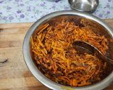 A picture of step 4 of Raw turmeric ginger pickle.