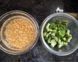 A picture of step 1 of Karela-Chana dal.
