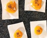 Hình bước làm 3 của món Ăn dặm - Bánh khoai lang nhân phomai rắc chia