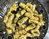 A picture of step 12 of Khandvi.