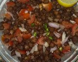 A picture of step 4 of Chana chat high  protein dish.