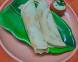 A picture of step 4 of Samak rice and Chanadal dosa.