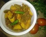 Aloo saim ki bhujya recipe step 5 photo